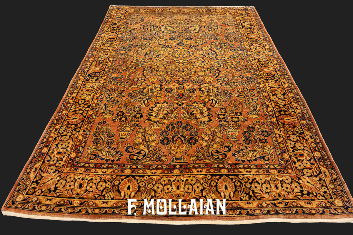 Antique Sarouk Rug Rust/Red Color n°:23719038